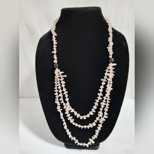 Elegant Pink Stone Necklace